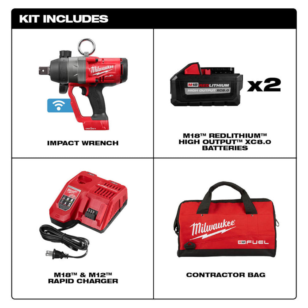 286722 Milwaukee M18 FUEL 1" High Torque Impact Wrench with ONEKEY